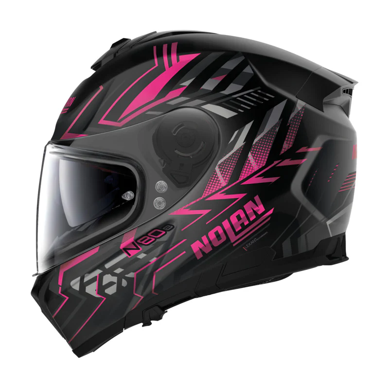 NOLAN N80-8 TURBOLENCE HELMET -FLAT BLACK/PINK - Image 2