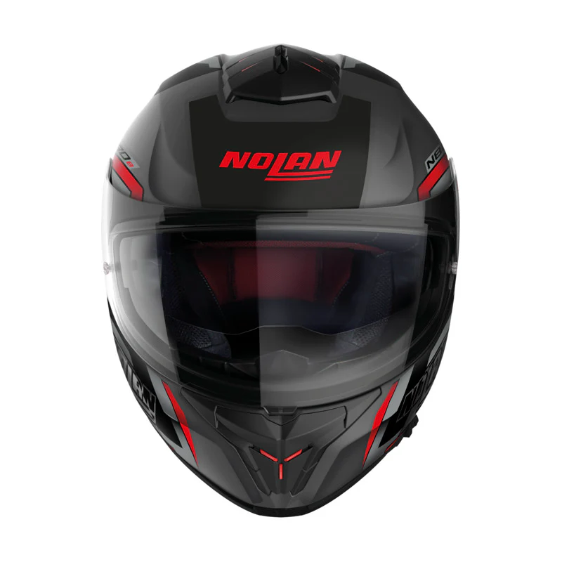 NOLAN N80-8 WANTED HELMET - FLAT GREY/BLACK/RED - Image 4