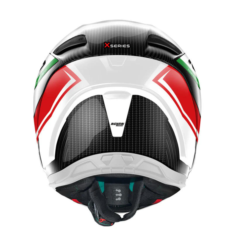 NOLAN X-804 RS MAVEN HELMET - CARBON RED/WHITE GREEN - Image 3