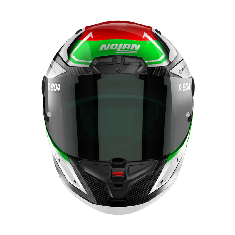 NOLAN X-804 RS MAVEN HELMET - CARBON RED/WHITE GREEN - Image 4