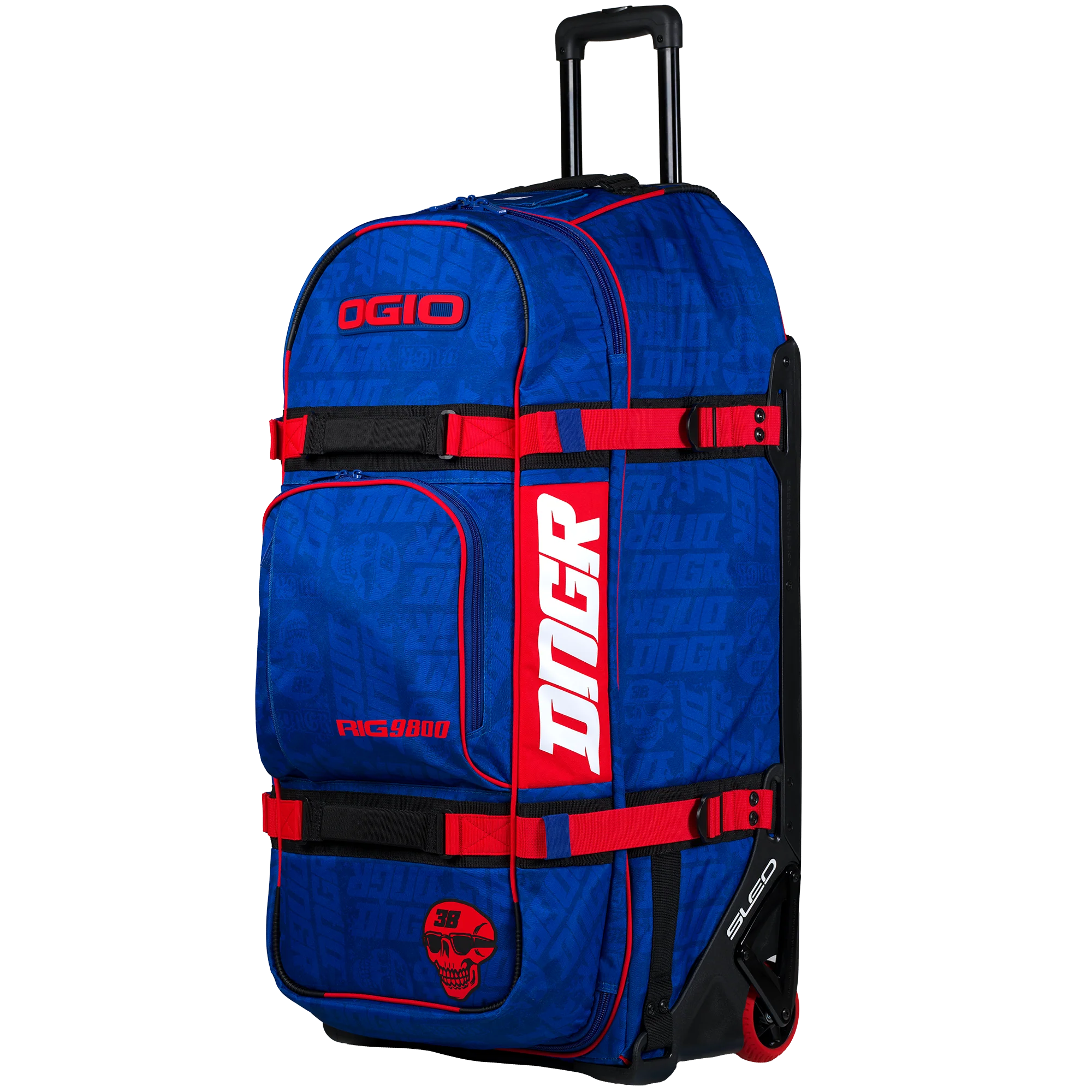 OGIO DNGR DEEGAN RIG 9800 (WHEELED) GEAR BAG - DEEP BLU/RED - Image 3