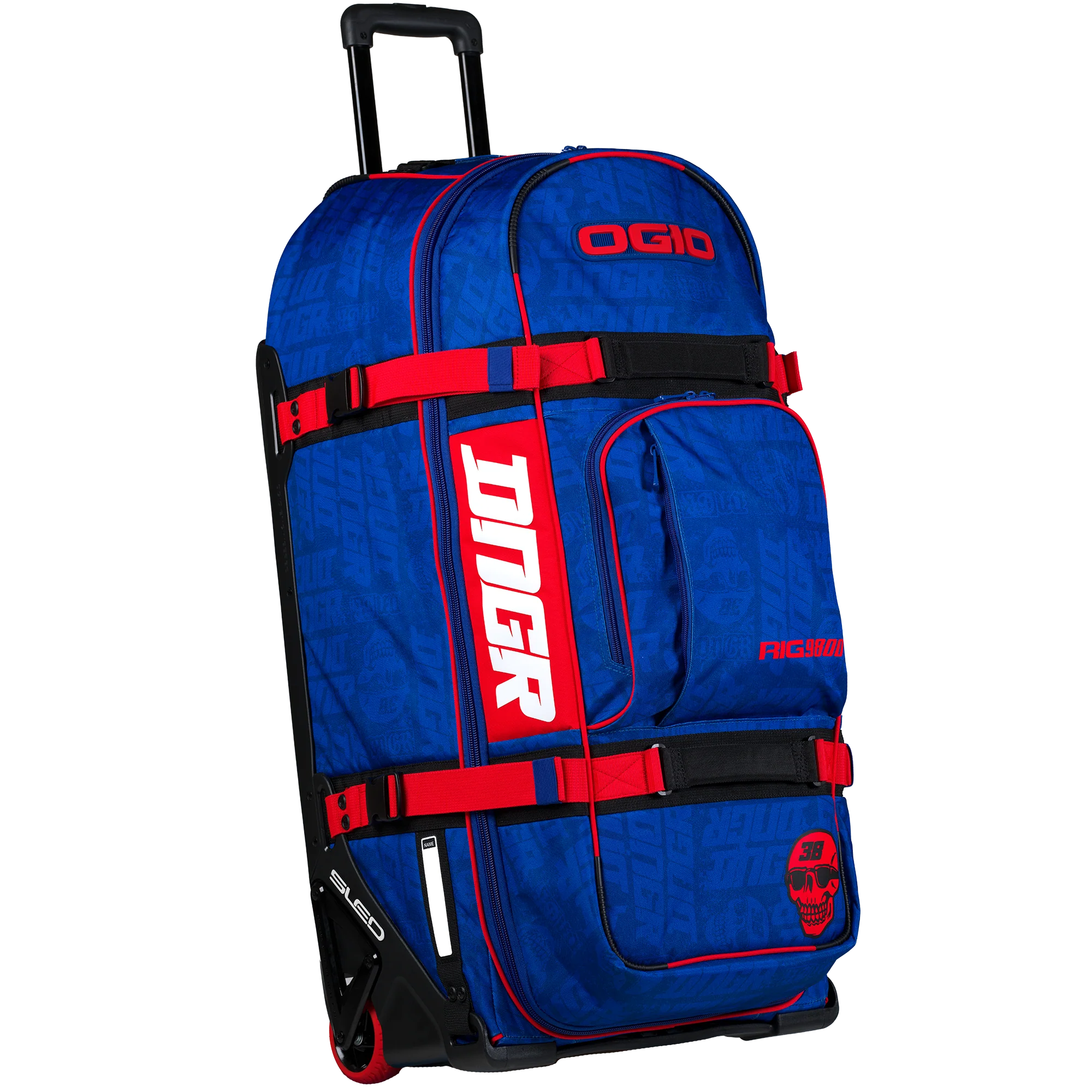 OGIO DNGR DEEGAN RIG 9800 (WHEELED) GEAR BAG - DEEP BLU/RED - Image 6
