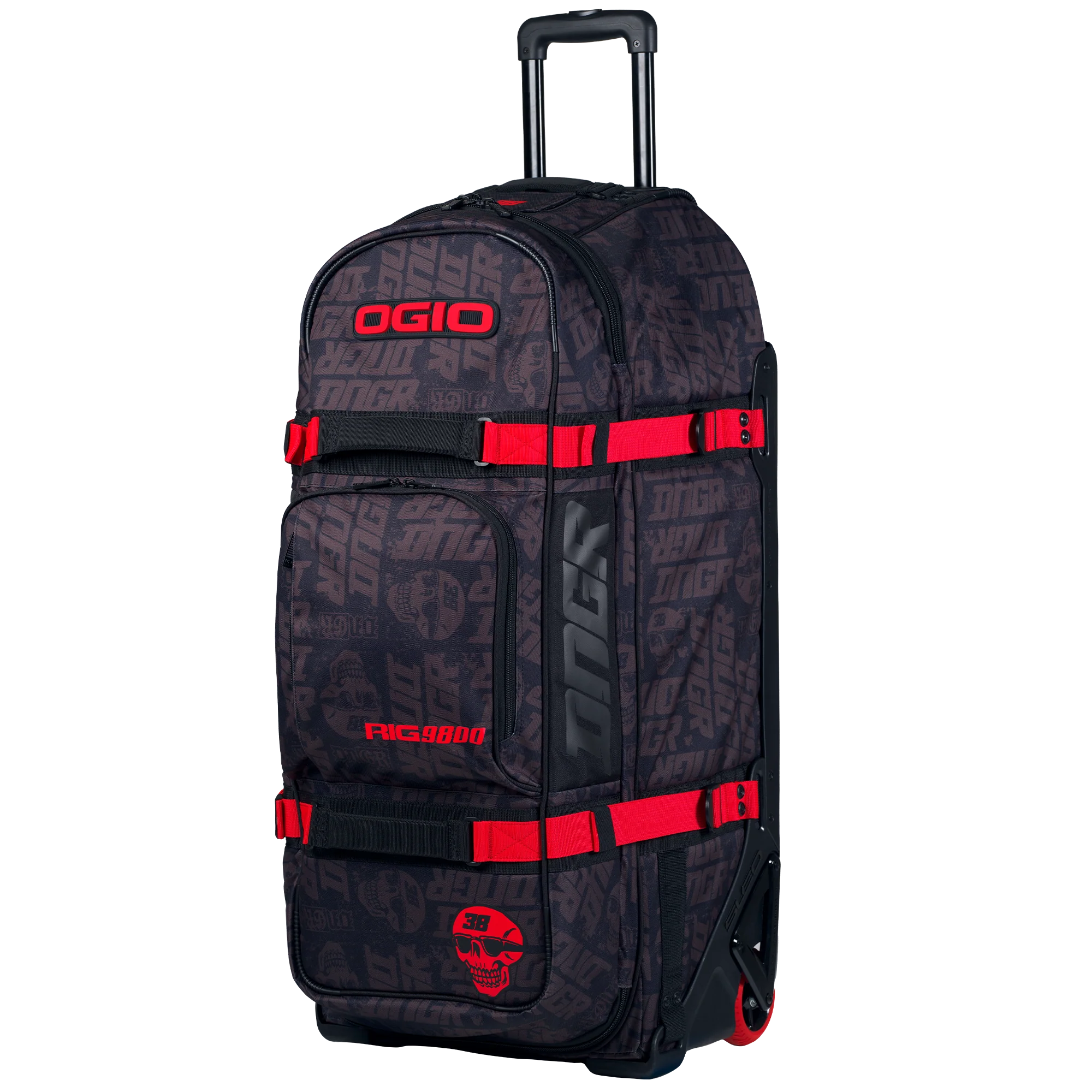 OGIO DNGR DEEGAN RIG 9800 (WHEELED) GEAR BAG - FLAT BLACK/RED - Image 3