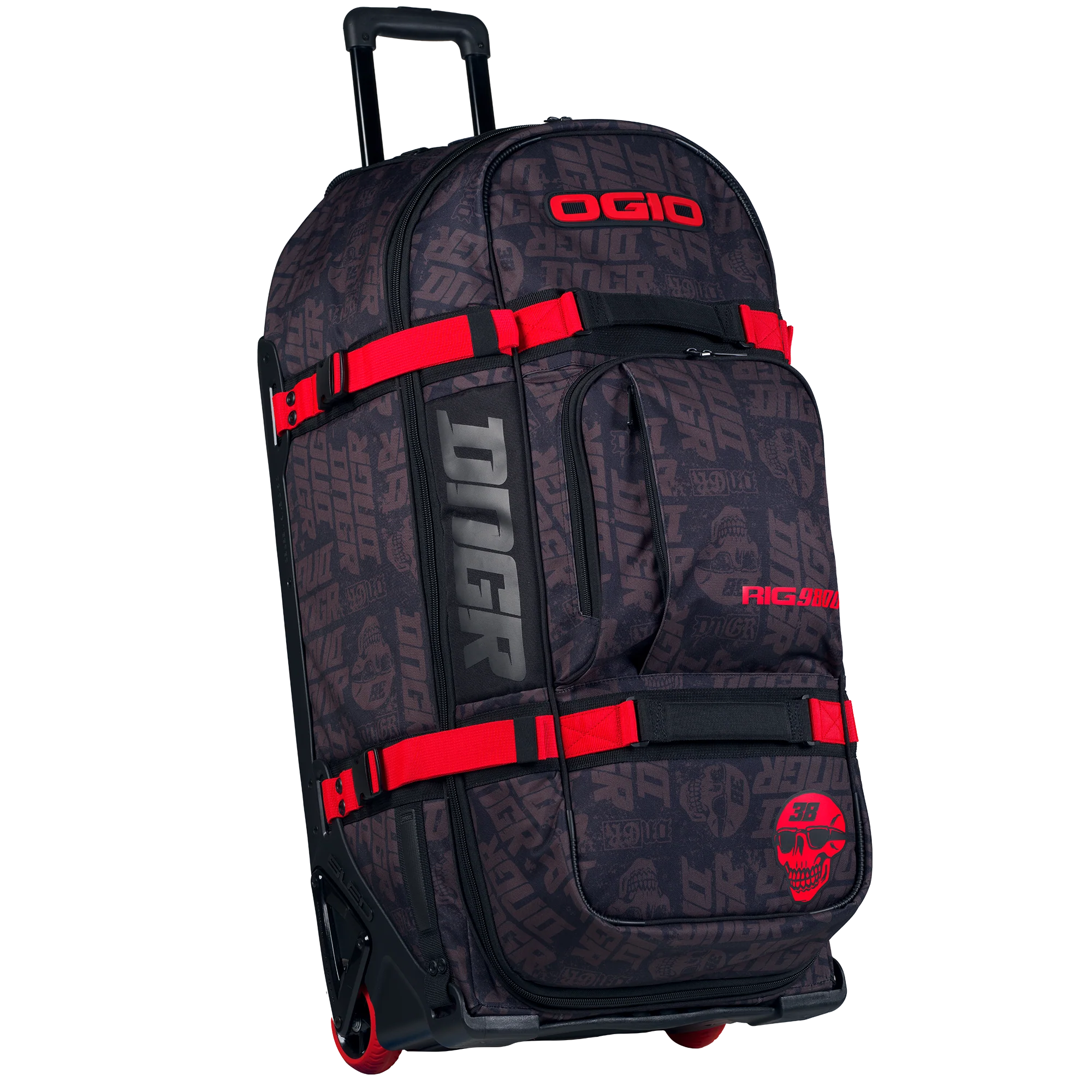 OGIO DNGR DEEGAN RIG 9800 (WHEELED) GEAR BAG - FLAT BLACK/RED - Image 6