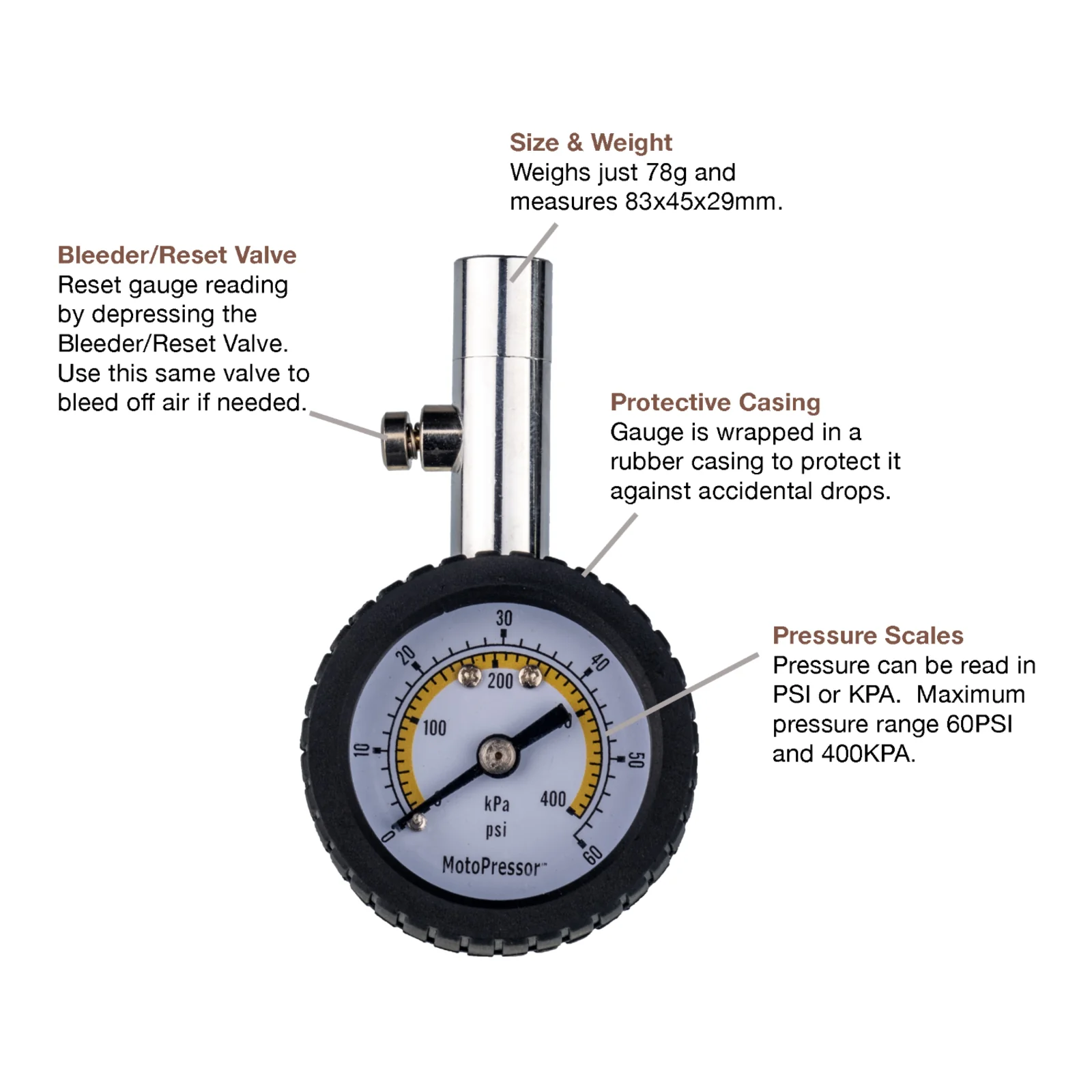Rocky Creek MotoPressor Dial Tyre Gauge - Image 5