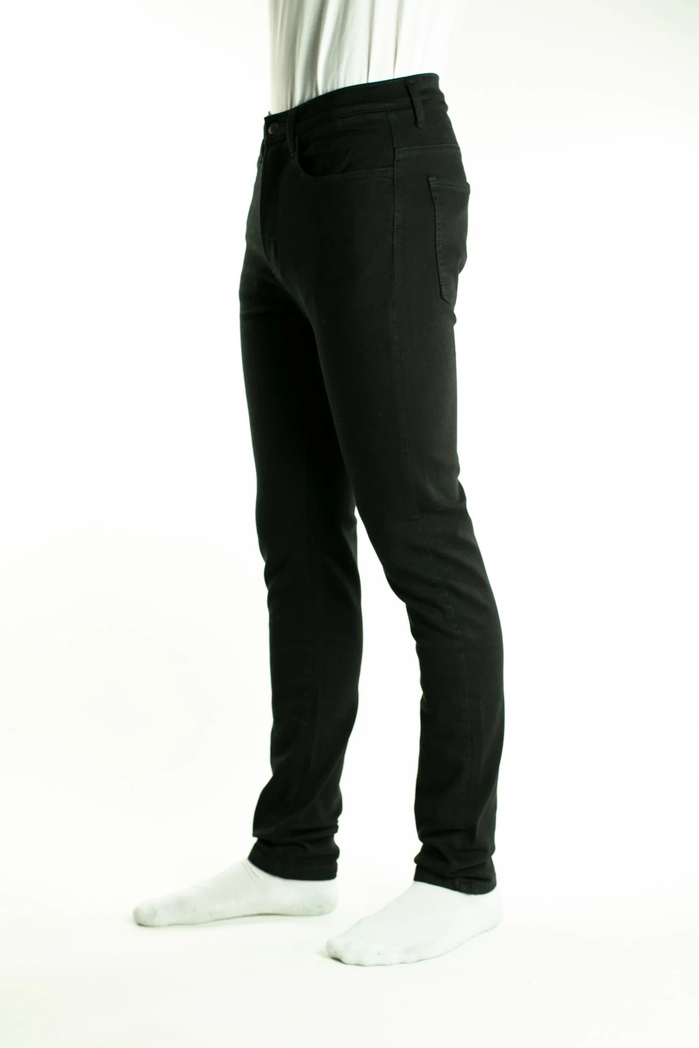 TKD ARCHIE STRETCH SLIM SKINNY LEG JEANS - BLACK - Image 3