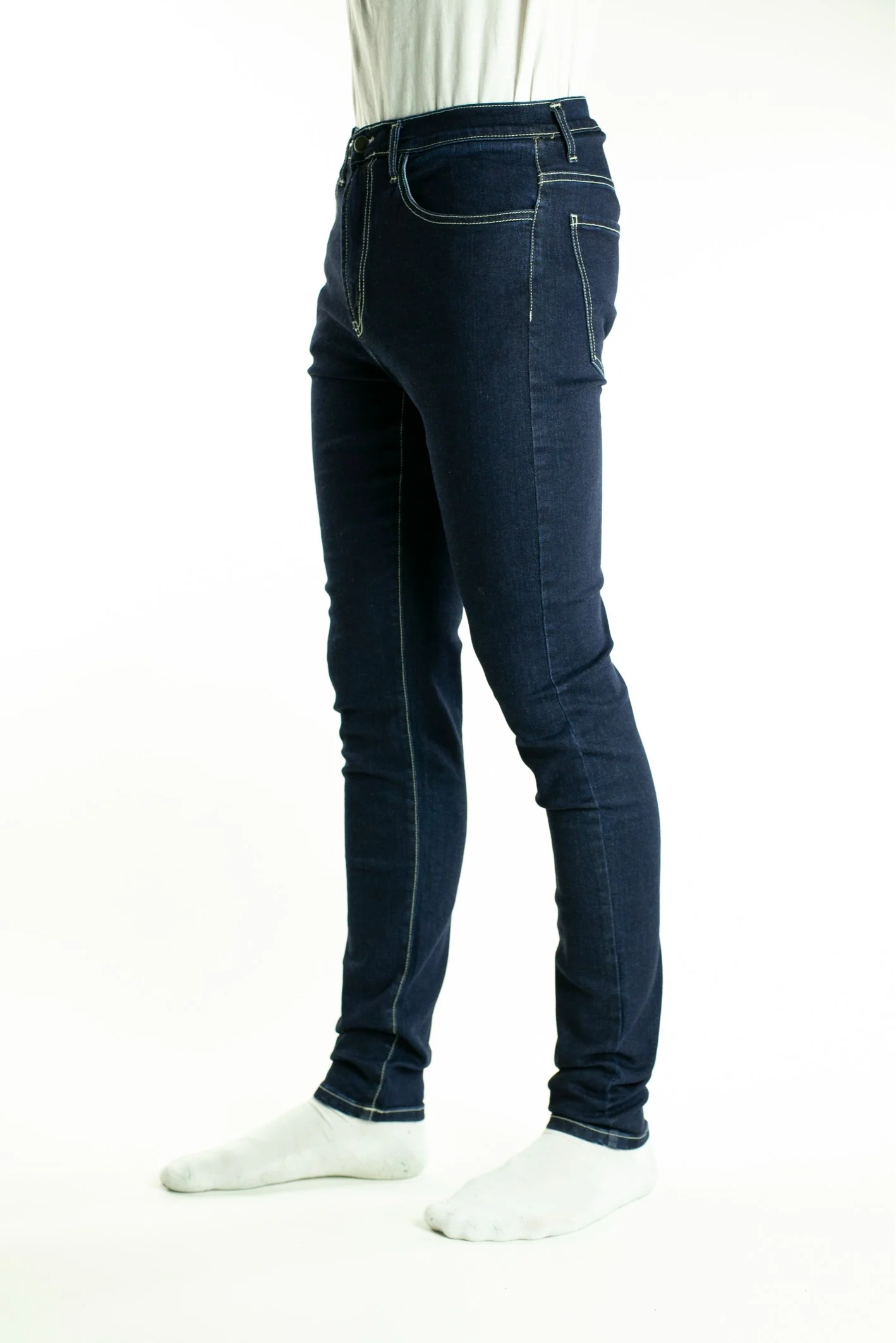 TKD ARCHIE STRETCH SLIM SKINNY LEG JEANS - BLUE - Image 3