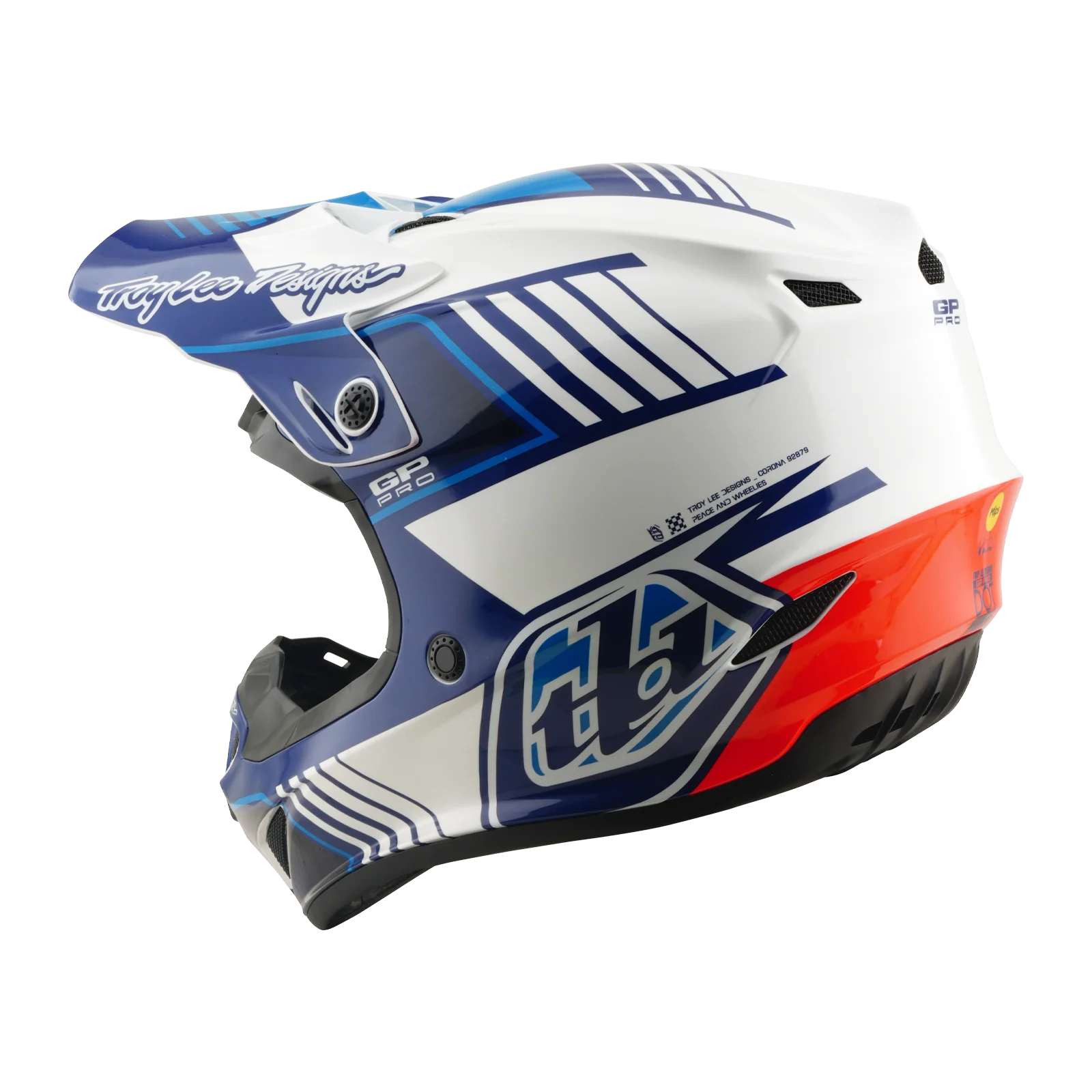 Troy Lee Designs 26.1 SE4 GP Pro MIPS Helmet - Segment Blue - Image 2