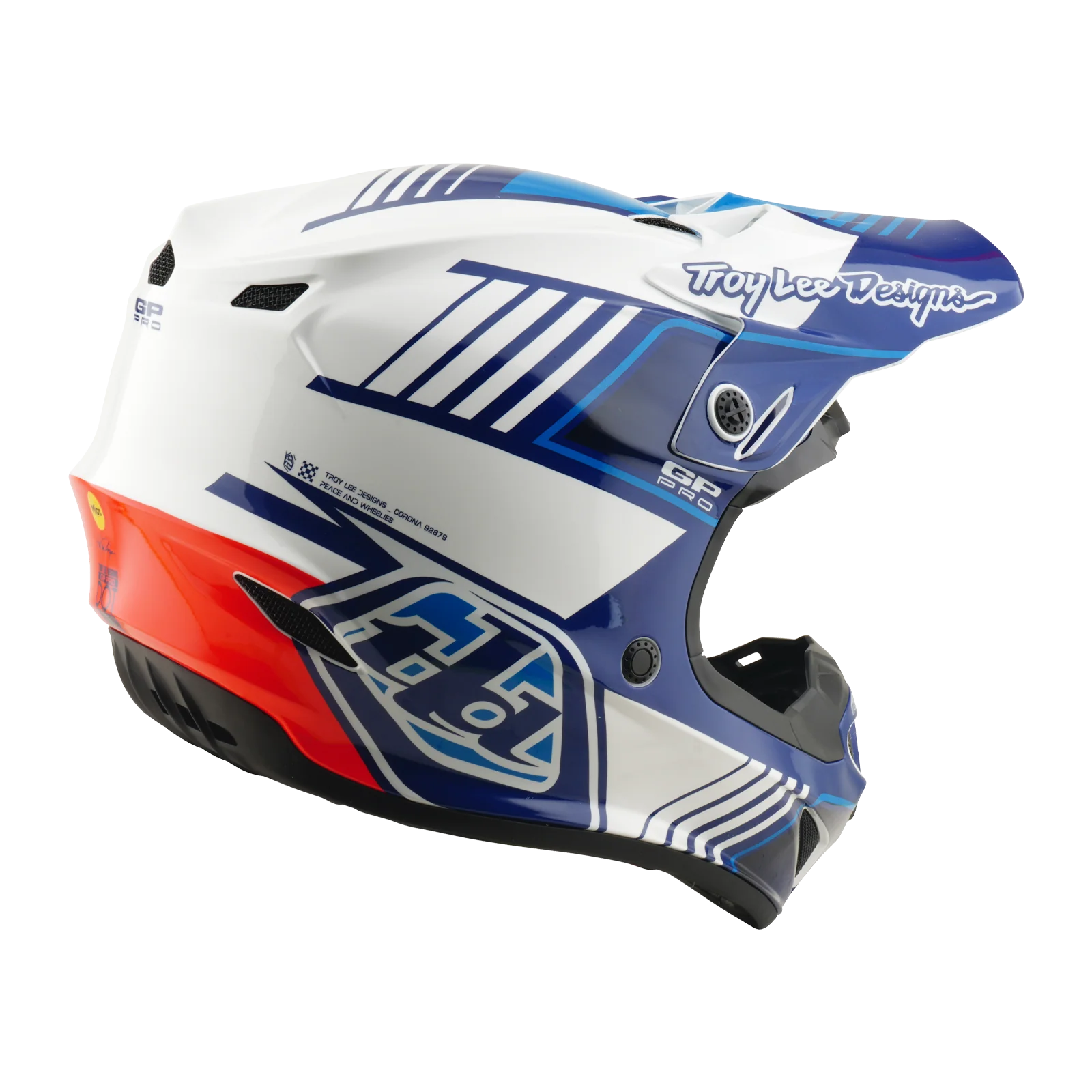 Troy Lee Designs 26.1 SE4 GP Pro MIPS Helmet - Segment Blue - Image 4