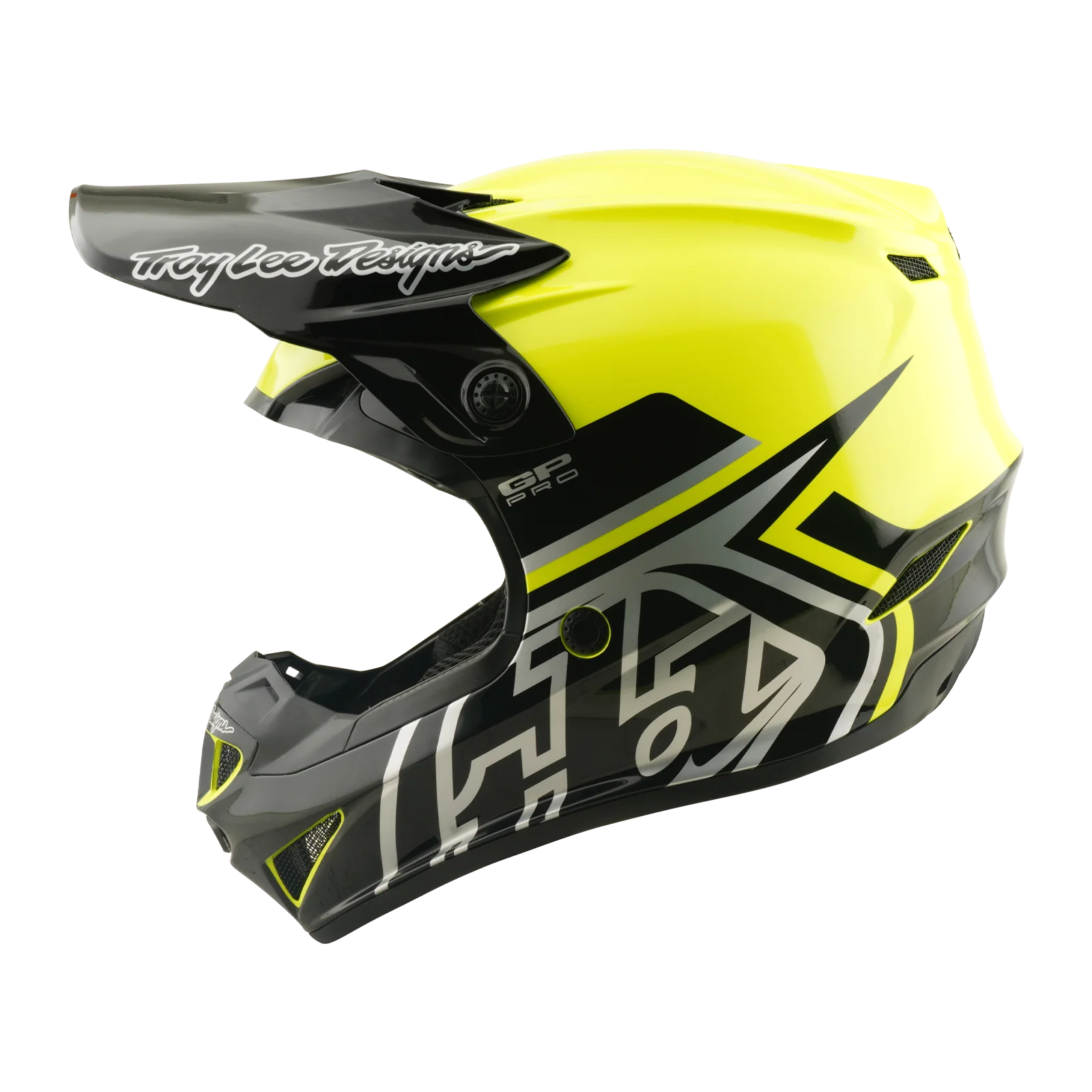 Troy Lee Designs 26.1 Youth SE4 GP Pro MIPS Helmet - Mono Flo Yellow - Image 2