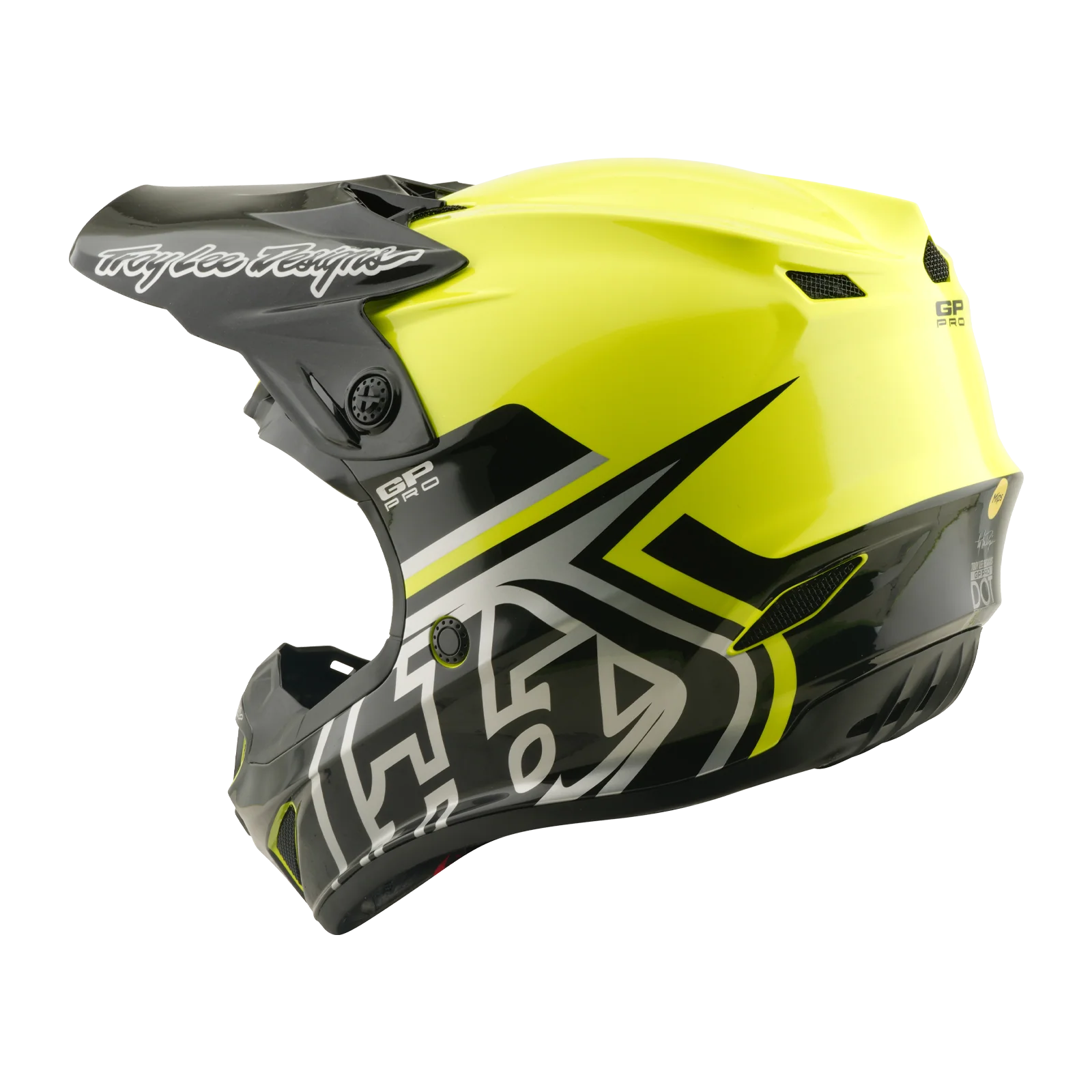 Troy Lee Designs 26.1 Youth SE4 GP Pro MIPS Helmet - Mono Flo Yellow - Image 3