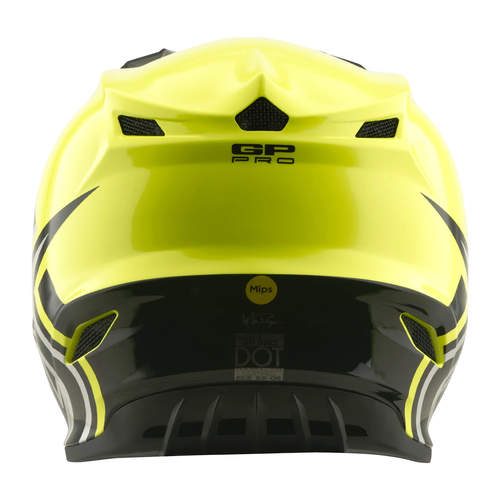 Troy Lee Designs 26.1 Youth SE4 GP Pro MIPS Helmet - Mono Flo Yellow - Image 4